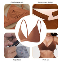 Ensembles Soutien-Gorge et Culotte Femme, Lingerie Sexy Confortable Sans Couture, Bralettes, Soutiens-Gorge Sport Col V et Ensembles Culottes Thongs