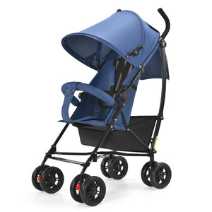 La poussette pour bébé peut être inclinée à un angle réglable, est légère, portable, pliable, entièrement recouverte d'un auvent pour l'ombrage et possède une grande surface. - Product Image 1