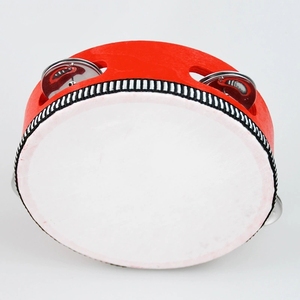 Wholesale Multiple Sizes Wooden Tambourine Single Row Metal Jingles Hand <b>Drum</b> Orff Percussion Instrument Kids Rhythm Toy - Product Image 2