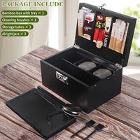 Grande boîte en bambou noir Serrure à combinaison Boîtes de rangement en bois anti-odeur de qualité supérieure pour bocaux Grands briquets Accessoires pour fumeurs