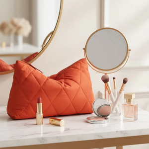 Bolsa de Maquillaje Personalizada al por Mayor, Ecológica, Acolchada, con Cierre, Bolsa de Cosméticos Portátil para <span class=keywords><strong>Viajes</strong></span>, para Chicas - Product Image 6