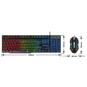 T-WOLF TF200 Conjunto de Teclado e Mouse com 104 Teclas em Espanhol e Russo, Teclado com Iluminação LED e Mouse Gamer para Desktop - Product Image 5