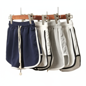Pantalones cortos deportivos con cordón elástico para mujer y niña, Shorts suaves de retales, informales, ajustados, novedad de verano de 2022 - Product Image 1