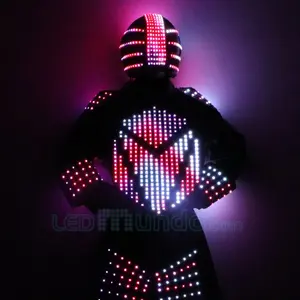 免费送货可充电可编程视频播放Traje de机器人LED高跷步行者服装活动Kryoman