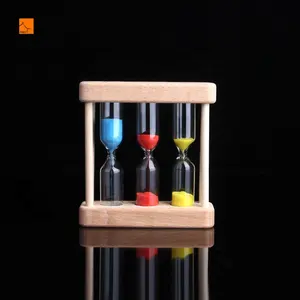 Aleo High Quality Hourglass Sand Timer with Wood Frame 1/3/5 Min Mini Sand Timer for Home and Kids Decoration Made of Glass