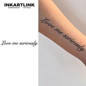 Della durata di 2 settimane di piccole dimensioni Lettering citazione nero organico Jagua inchiostro temporaneo <span class=keywords><strong>a</strong></span> base di erbe Semi permanente del <span class=keywords><strong>tatuaggio</strong></span> adesivi - Product Image 3