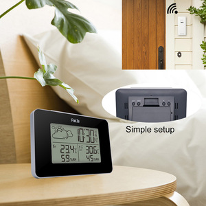 Digitale Weerstation Horloge Draadloze Sensor Temperatuur Vochtigheid Voorspelling Snooze Tafel Klokken Dcf Smart Weerstation Klok - Product Image 4