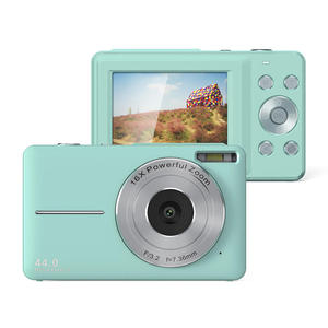 กล้องดิจิตอลแบบพกพา สีดำบางเฉียบ โฟกัสคงที่ เซ็นเซอร์ CMOS 44MP วิดีโอ FHD 1080P ซูมดิจิตอล 16 เท่า หน้าจอ LCD 2.4 นิ้ว ป้องกันการสั่นไหว - Product Image 3
