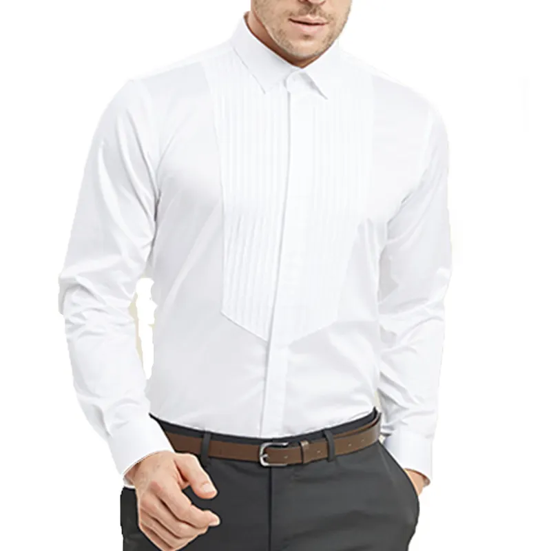 French Cuff Shirts Long Sleeve Casual Luxury Dress Shirt White Black Pink Party Wedding Male Dress Shirt Fashion Men Clothing