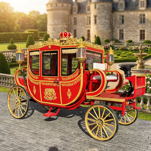 Magnifique calèche européenne ornée, calèche de mariage antique, calèche royale à chevaux - Product Image 1