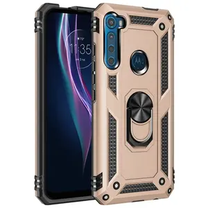 Fabrik preis Stoßfest One Fusion plus Rüstung Metallring TPU PC Funda Back Cover Case für Motorola One Fusion plus Rückseite