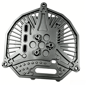 Pièces de fixation pour ventilateur de refroidissement industriel, plaque arrière radiante usinée CNC en aluminium moulé sous pression sur mesure - Product Image 1