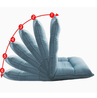 Fauteuil de sol ergonomique d'extérieur avec dossier multi-angles, rembourrage doux, chaise longue pliable avec cadre en acier 600D
