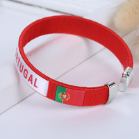 Bracelet tissé personnalisé, souvenir de mode, ajustable, avec drapeau des pays et impression de logo