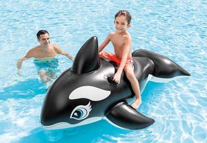 Hot Selling MAKE WAVES PVC Transparent Blue Whale <b>Inflatable</b> Pool <b>Float</b> for Children 60x45" EU & USA Standards Ride-On - Product Image 4