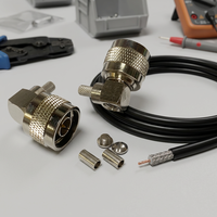 Connecteur coaxial RF de type N mâle à angle droit pour câble RG58 RG195 RG142 50-3