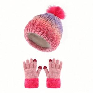 Gorros de Invierno para Niños al por Mayor, Gorros Tejidos para Niños, Gorros con Pompón para Bebés, Juego de Gorros y Guantes - Product Image 6