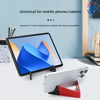 Support pliable en forme de V pour téléphone et tablette, mini support paresseux de bureau portable, réglage multi-angles, en plastique