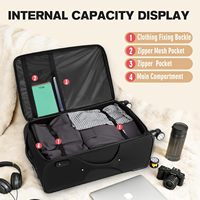 Valise souple extensible à roulettes, légère, en tissu, avec serrure TSA, roulement fluide, pour voyages d'affaires