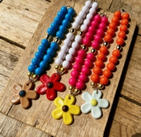 Collier tendance en perles acryliques colorées Dopa Mine, avec pendentifs bohèmes fleur, poisson et étoile, bijoux pour femmes