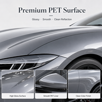 Film de covering automobile PET gris brillant, film de changement de couleur auto-adhésif avec technologie Air Release pour voitures, vente en gros OEM