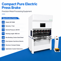 Prensa Plegadora Eléctrica de Servomotor de 20T y 1800mm con Precisión Repetible, Máquina Compacta para Fabricación de Chapas Delgadas de Acero al Carbono