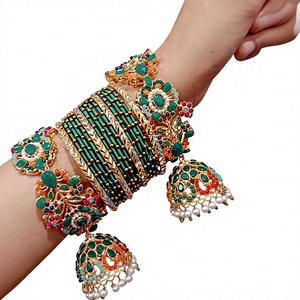 Luxury Fancy Stainless Steel Bangles Set Women Traditional Bohemian Geometric <b>Wedding</b> Elegant Hand Accessories Eco-Friendly Gift - Product Image 2