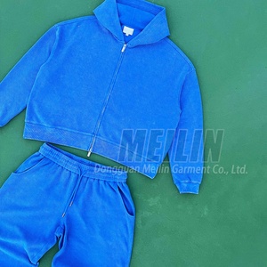 Custom Heavyweight High Quality Waffle Fabric Cotton Insulated Long Sleeve Knit <b>Zip</b> <b>up</b> <b>Jackets</b> Hoodies Acid Wash Waffle Hoodie - Product Image 2