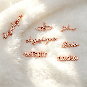 Etiqueta Metálica Redonda Hueca de Aleación de Zinc en Oro Rosa, con Logotipo Personalizado, Dos Orificios, para Hijab, Bufanda, Accesorios de Ropa, Venta al Por Mayor - Product Image 6