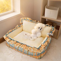 Nouveau lit pour chien confortable et chaud, canapé-lit avec un design tendance, doté d'un coussin amovible et lavable avec oreiller