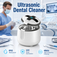 Nettoyeur à ultrasons haute fréquence 48 kHz pour le nettoyage des appareils orthodontiques et des aligneurs, usage en laboratoire dentaire et domestique, alimenté par batterie