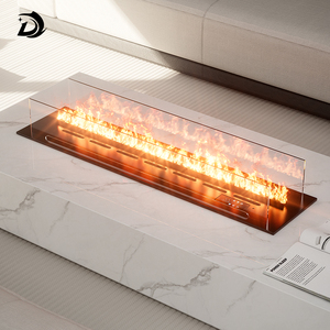 <span class=keywords><strong>Cheminée</strong></span> électrique silencieuse intégrée pour salon et chambre de villa haut de gamme contemporaine, effet de flamme réaliste - Product Image 1
