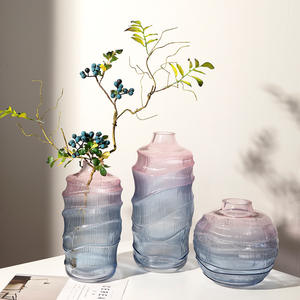 अनियमित जल रिपल धीरे-धीरे रंग कला ग्लास वेस और होटल सजावट - Product Image 5