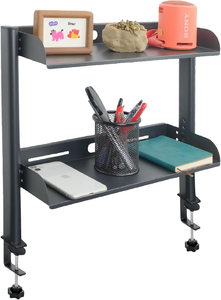 Home <strong>Storage</strong> Clamp on Desk <strong>Shelf</strong> Metal <strong>Storage</strong> <strong>Shelves</strong> <strong>Used</strong> for 2-layer <strong>Storage</strong> <strong>Shelves</strong> on Tables 17.3''*15.7''*6.13'' - Product Image 2