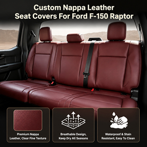 Housse de siège en cuir Nappa personnalisée, accessoires de voiture de luxe, intérieur pour Ford F-150 Raptor - Product Image 5