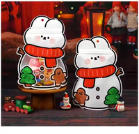 En stock sacs à zip-lock en plastique auto-scellants joyeux noël bonbons biscuit nourriture Doypack pochette debout avec fenêtre