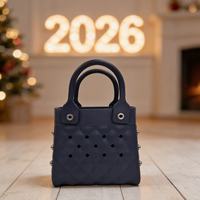 Tas Tangan Mini Quilted Putih Model Terbaru 2026 dengan Logo Custom, Rivet EVA, Pegangan Atas Kecil, Cocok untuk Perjalanan Sehari-hari Wanita