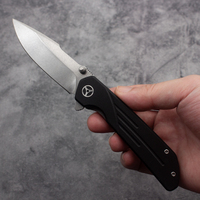 Couteau de poche pliant d'extérieur en acier 5Cr13 avec manche G10, lame Drop Point, outil EDC, clip ceinture, pour camping, pêche, randonnée, personnalisable OEM/DIY