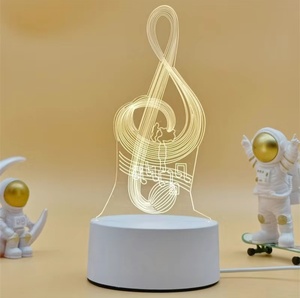 โคมไฟอะคริลิค LED 3 มิติ แบบเรียบง่ายทันสมัย ใช้พลังงานจาก USB โคมไฟตั้งโต๊ะขนาดเล็ก ตกแต่งห้องนอน โคมไฟ 3 มิติ ของขวัญสำหรับเด็ก - Product Image 5