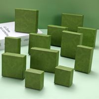 Caja de Joyería de Cartón Ecológico con Forro de Esponja Verde para Collares, Pendientes, Anillos de Compromiso, Pulseras, Exhibición de Regalos