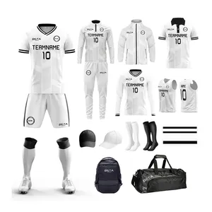 Free Print Wholesale 2024 New Season Supplier Custom Men Football Kit Jersey Soccer Wear Uniform Football Clothes Shirt Set