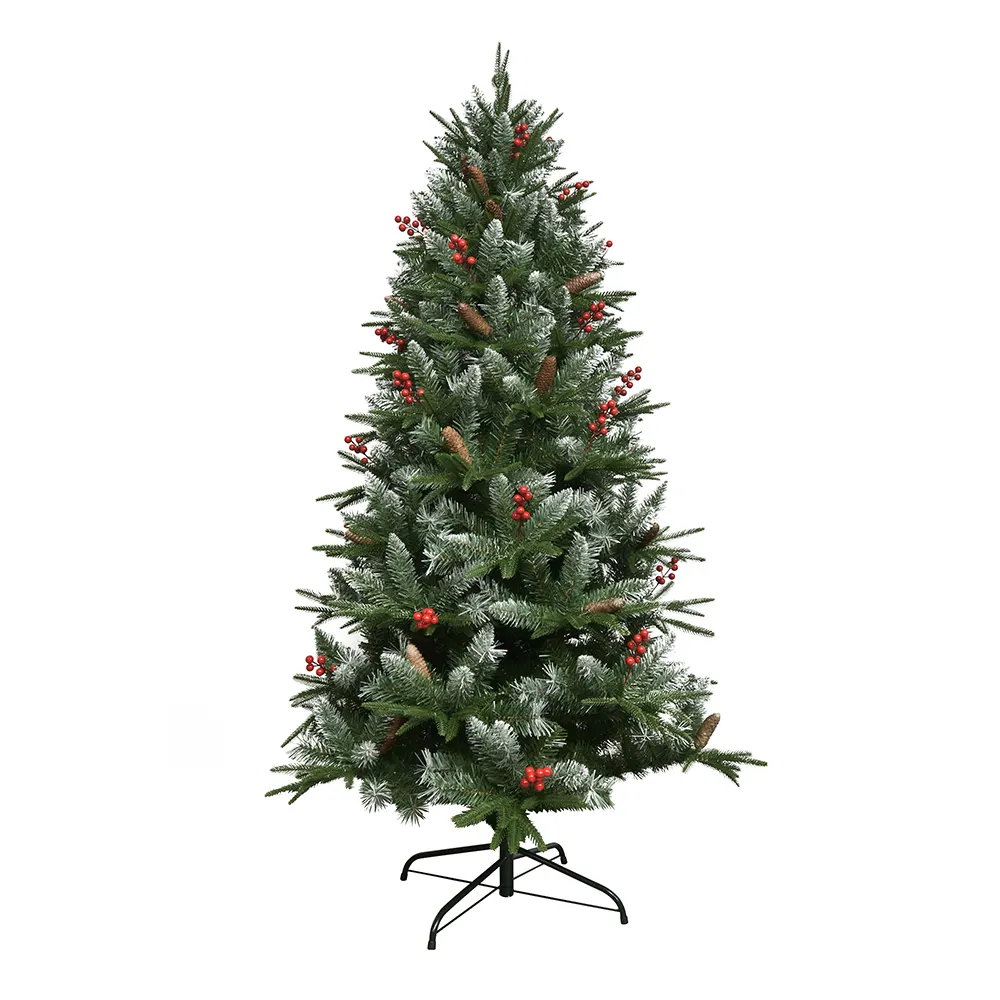 Árvore de Natal comercial Pe Branco Pontapés Pinhas Vermelhas Árvores de Natal de luxo artificial Novidade