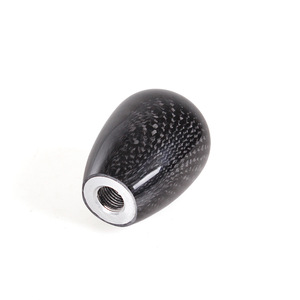 Accessoires décoratifs universels pour voiture, pommeau de levier de vitesse en fibre de carbone, forme ronde, avec adaptateur pour voiture - Product Image 6