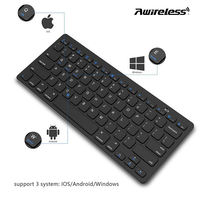 Teclado Multimedia Ergonómico Portátil Inalámbrico BT de 78 Teclas ABS al por Mayor para Laptop y Smartphone