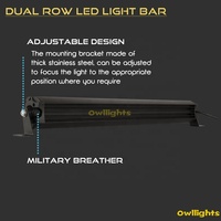 Barre LED super lumineuse 2 rangées de barres lumineuses LED combinées Double rangée 36W 60W 120W 180W 240W Barre lumineuse LED pour voiture