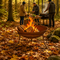 Brasero en fonte couleur rouille, foyer extérieur multifonctionnel pour bois de chauffage sec, barbecue