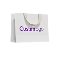 Tas Kado Kertas Ivory Putih Custom Logo untuk Pakaian, Sepatu, Perhiasan, Jam Tangan, Bulu, Kaus Kaki, Serbaguna, Dapat Didaur Ulang
