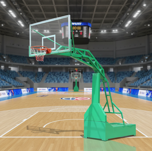 Support de basket-ball <span class=keywords><strong>portable</strong></span> hydraulique réglable manuel 10 pieds, panier de basket-ball commercial pour tout-petits, panier de basket-ball commercial d'intérieur - Product Image 5