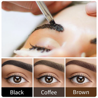 Tinte de Cejas y Pestañas Iconsign 10ml Negro Marrón Café, Tinte de Henna con Extracto de Camelia, Semipermanente para Cabello Graso, Grado Premium OEM