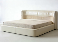 Lit de Luxe Premium Best-seller pour Chambre Parentale, Lit Double 2m en Cuir Véritable Style Minimaliste Italien Luxe Léger